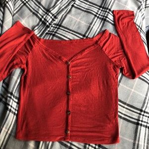 Red/Orange off the shoulder shirt